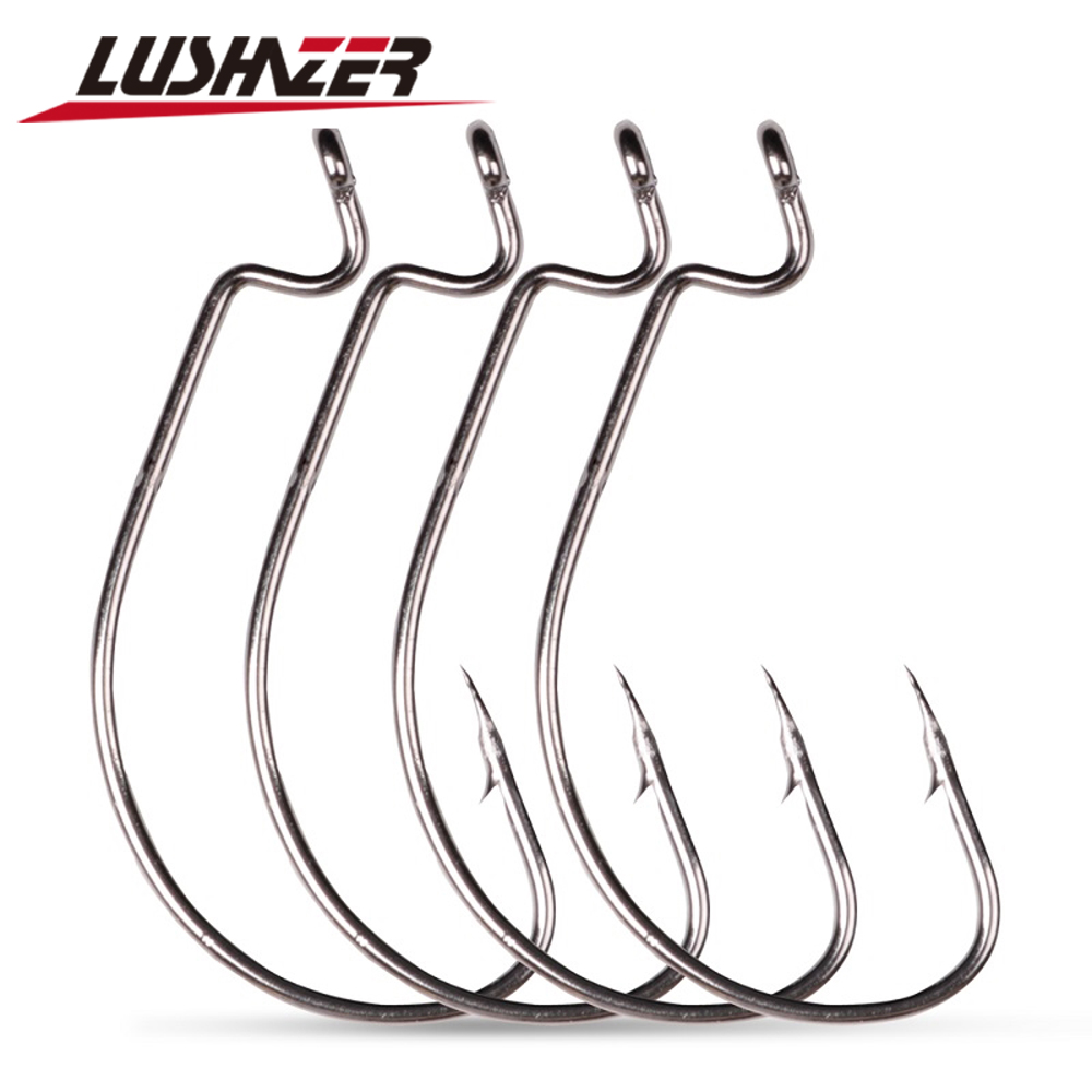 Fishing Hook Barbless - LUSHAZER 10 adet/grup Karbon Çelik Balıkçılık