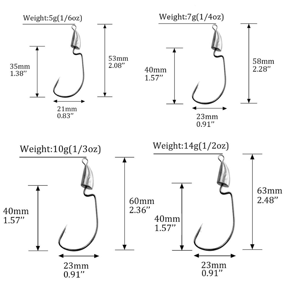 THKFISH 10 adet Krank Jig Kafa - Fishing Hook Weedless incelemesi ve fiyatı